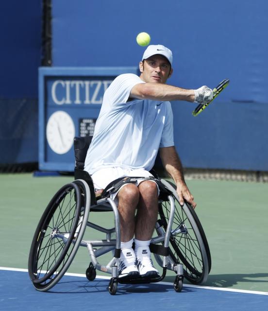 Adaptive Tennis player in wheelchair