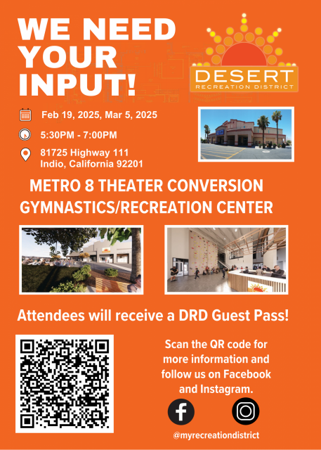 Community Engagement meeting at Former Metro-8 location in Indio. 