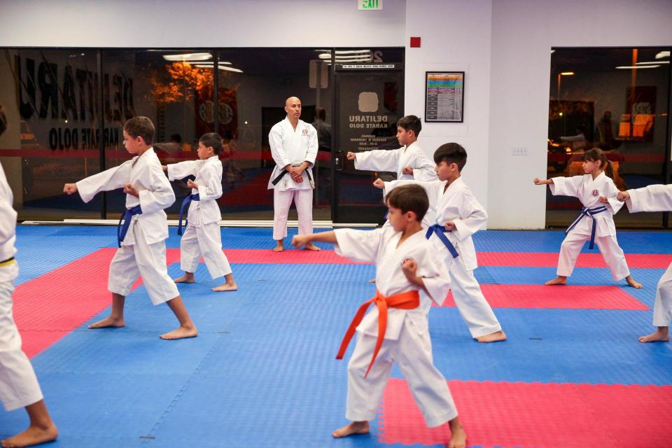 Kids in a karate class